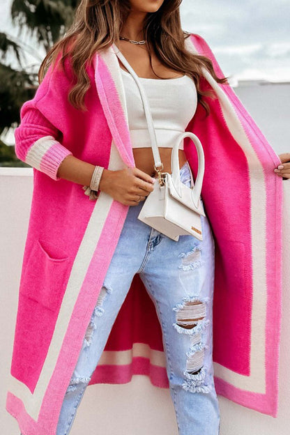 Lina | Women Long Hooded Colorful Cardigan