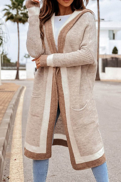 Lina | Women Long Hooded Colorful Cardigan
