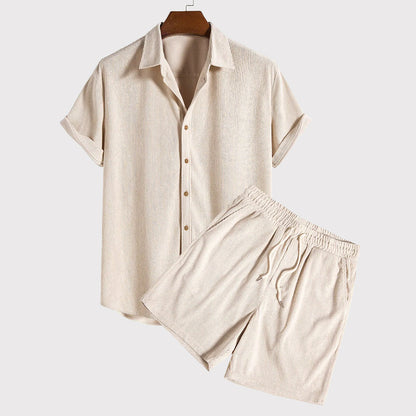 Elliot | Short Sleeve Button-Up with Shorts Outfit Set