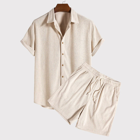 Elliot | Short Sleeve Button-Up with Shorts Outfit Set