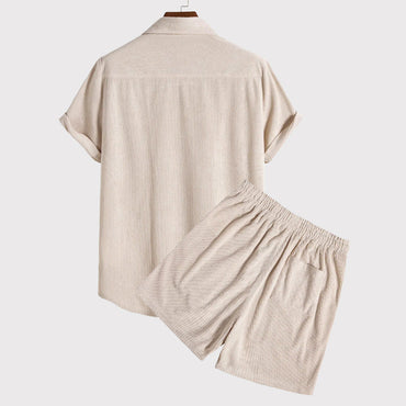 Elliot | Short Sleeve Button-Up with Shorts Outfit Set