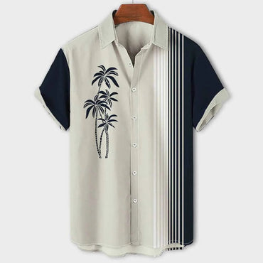 Miles | Color-Block Shirt with Palm Tree Detail