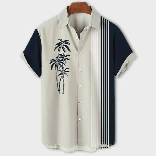 Miles | Color-Block Shirt with Palm Tree Detail