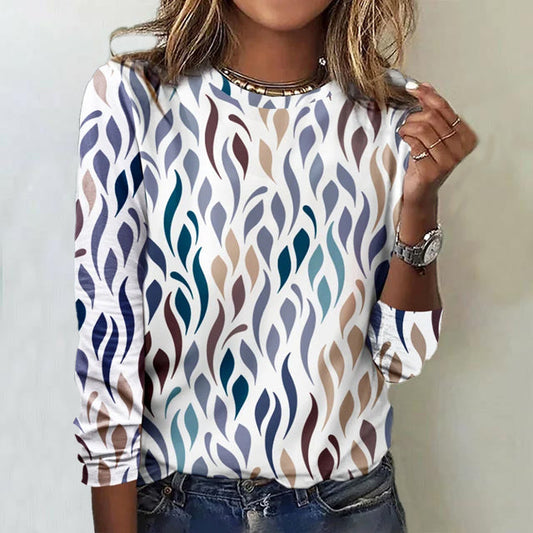 Fiorella | Patterned Three-Quarter Sleeve Shirt