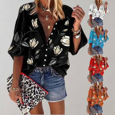 Mila | Floral Button Blouse - Motheero