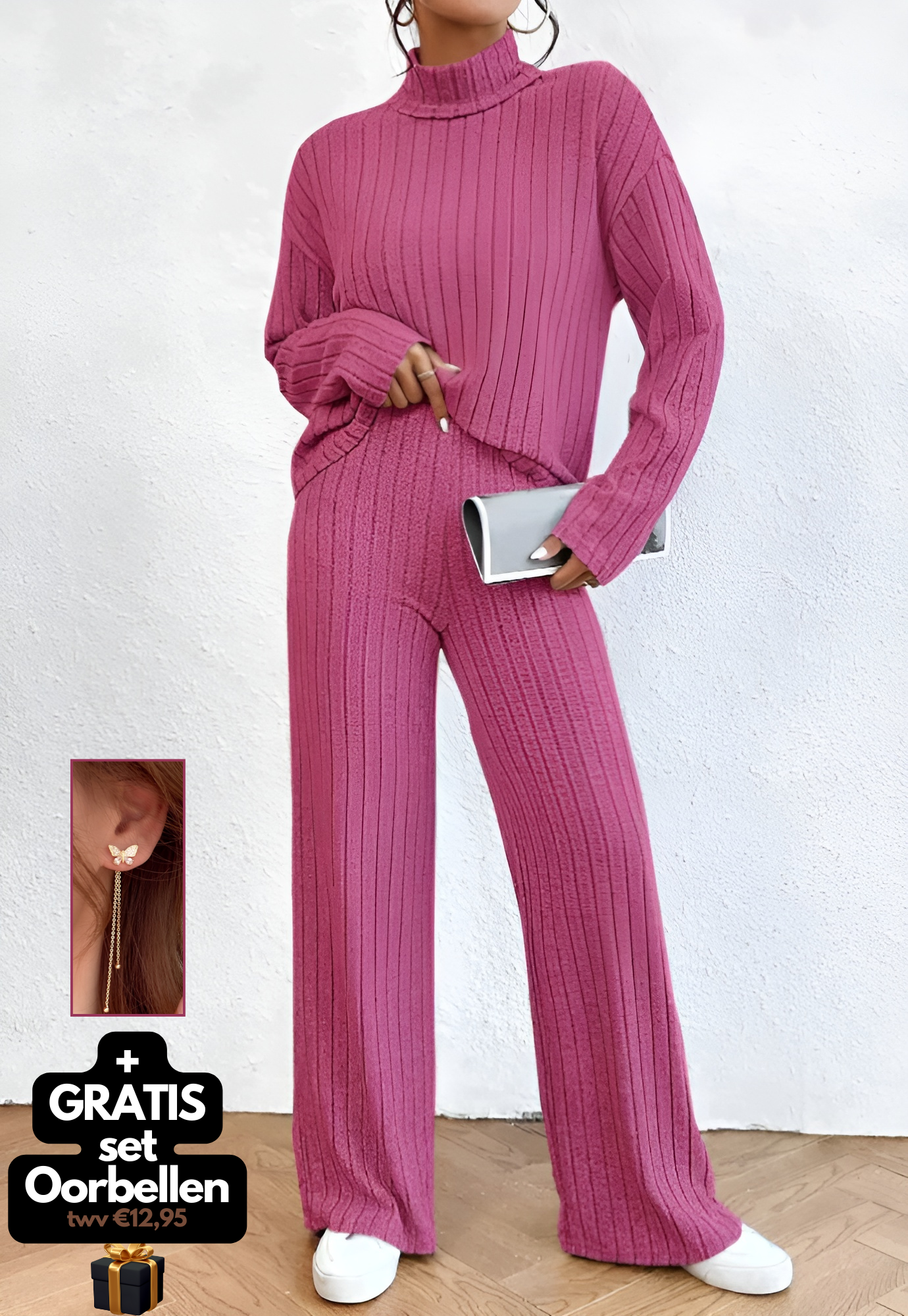 Lina | Women Knit Turtleneck Sweater and Pants Outfit Set