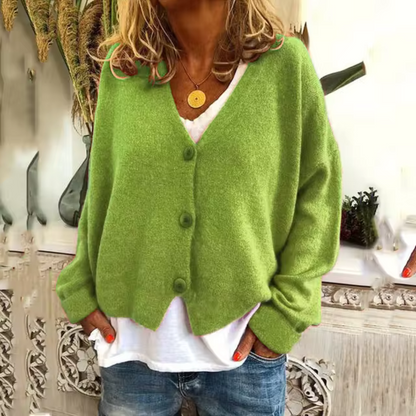 Odessa | Buttoned V-Neck Knit Cardigan