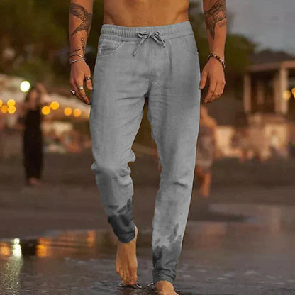 Colin | Relaxed Linen-Cotton Drawstring Pants