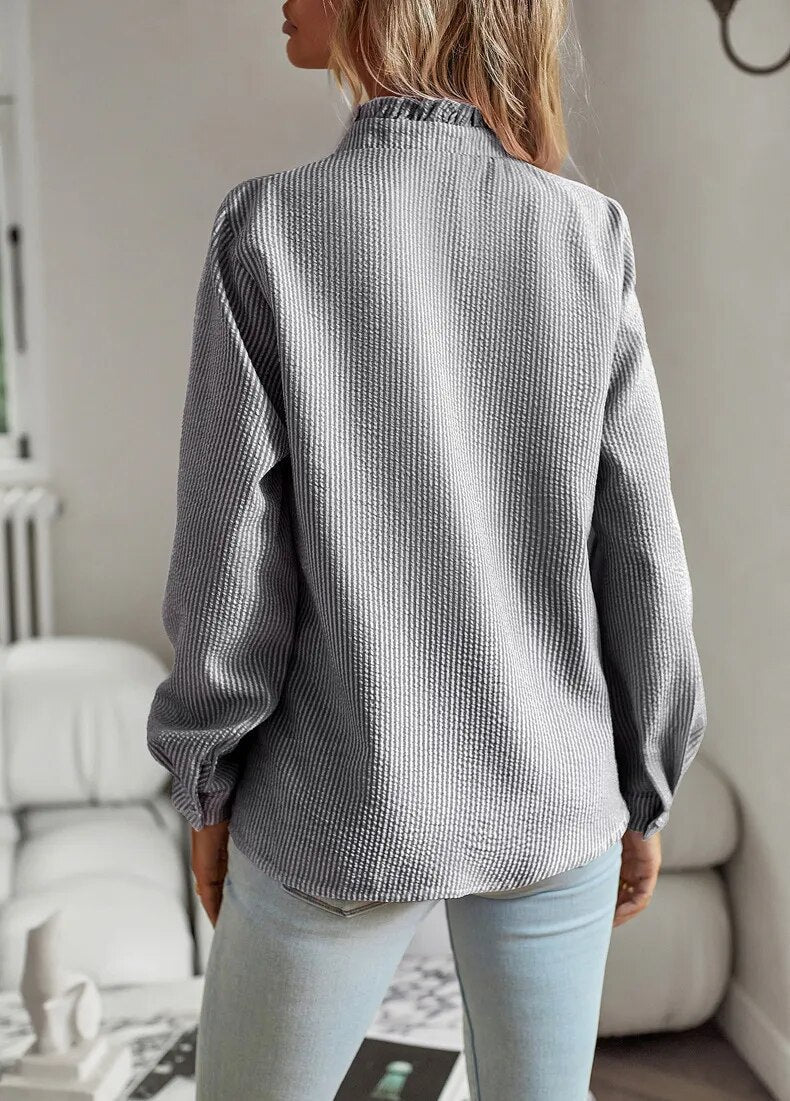 Lina | Elegant Long Sleeve Blouse - Motheero