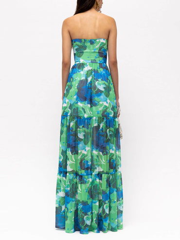 Liana | Floral Maxi Tube Dress - Motheero