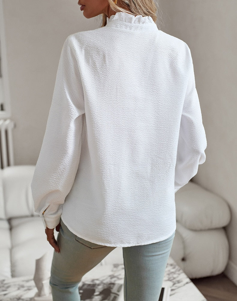 Lina | Elegant Long Sleeve Blouse - Motheero