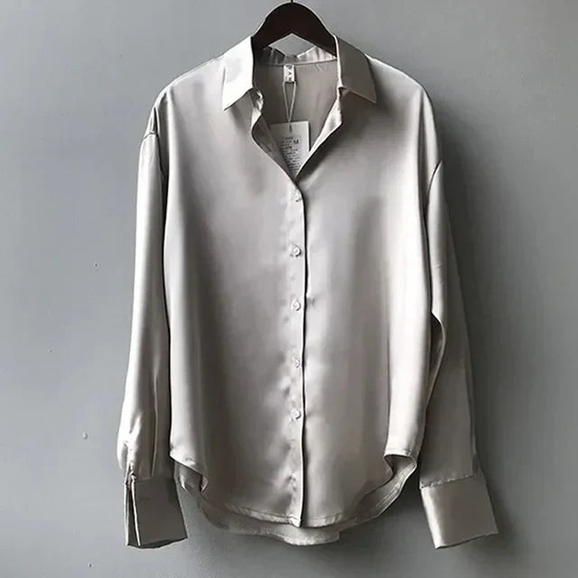 Lina | Casual Satin Blouse - Motheero