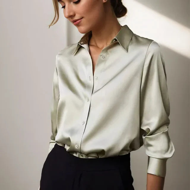 Lina | Casual Satin Blouse - Motheero
