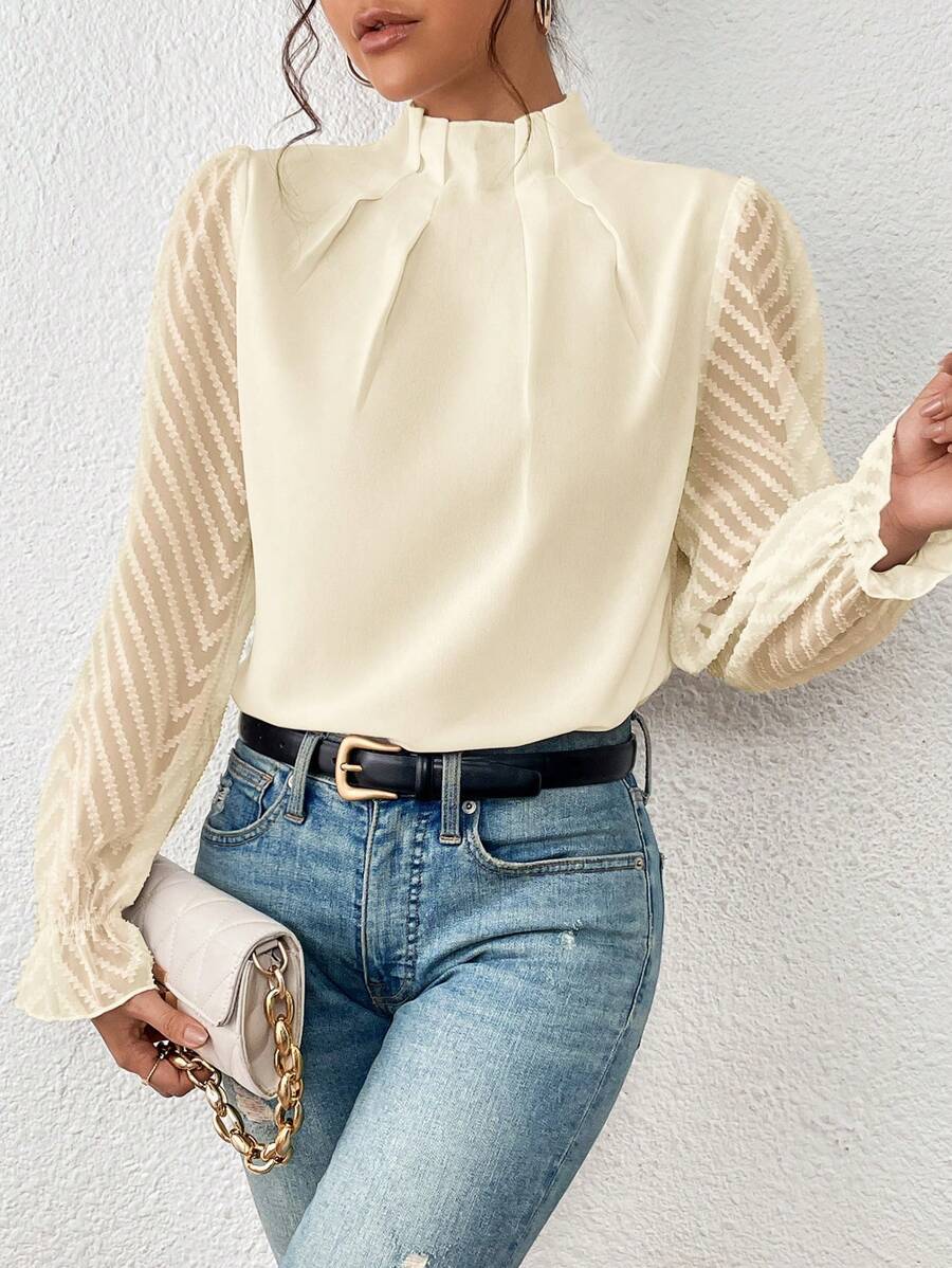 Avery | Casual Turtleneck Cotton Blouse - Motheero