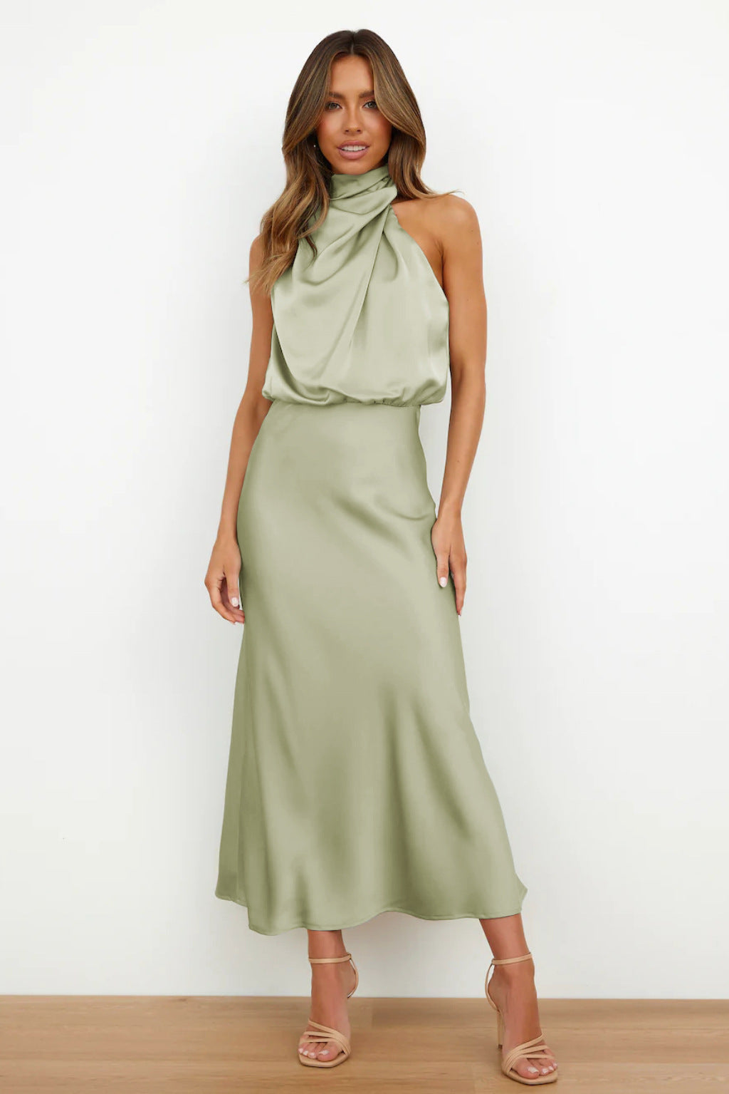 Elowen | Sleeveless Turtleneck Maxi Dress - Motheero