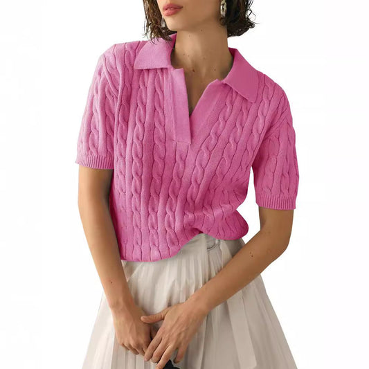 Lea | Short Sleeve Collar Shirt - Motheero
