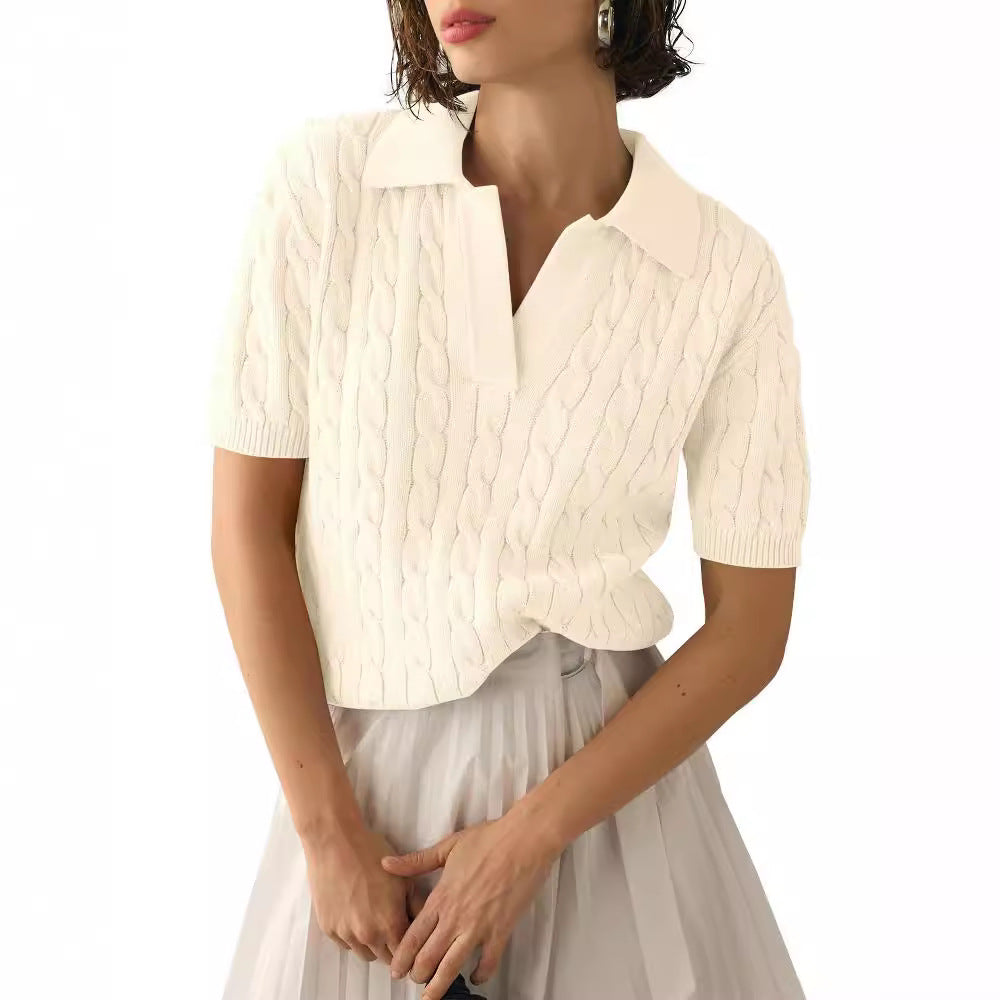Lea | Short Sleeve Collar Shirt - Motheero
