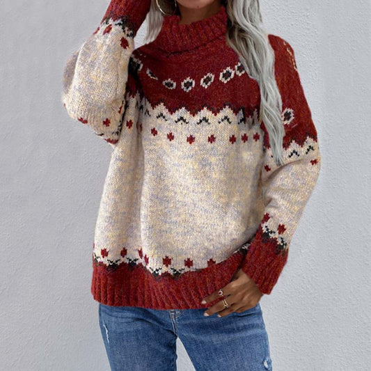 Lily | Women Vintage Turtleneck Christmas Sweater