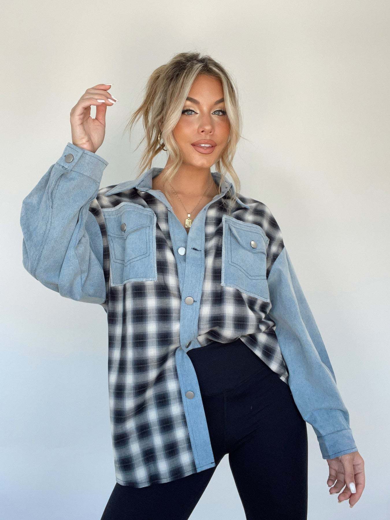 Celestine | Oversized Retro Denim Shirt - Motheero