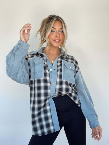 Celestine | Oversized Retro Denim Shirt - Motheero