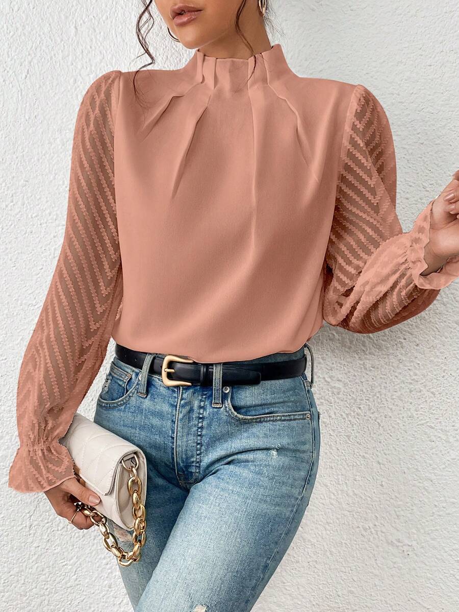 Avery | Casual Turtleneck Cotton Blouse - Motheero
