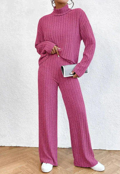 Lina | Women Knit Turtleneck Sweater and Pants Outfit Set