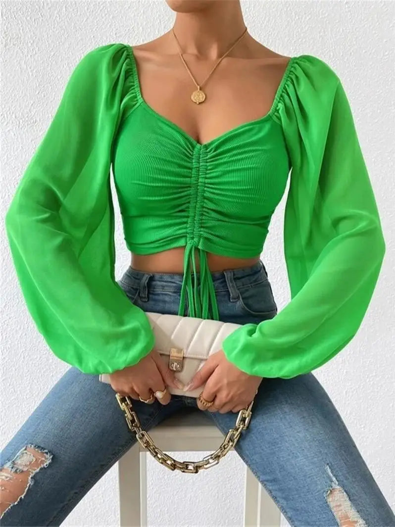 Celeste | Elegant Long‑Sleeve Spring Blouse - Motheero
