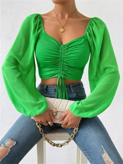 Celeste | Elegant Long‑Sleeve Spring Blouse - Motheero