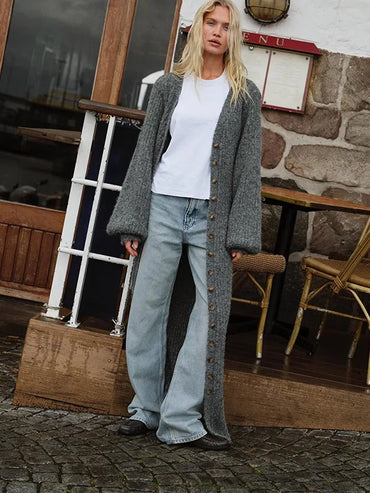 Velmira | Women Chic Knit Very Long Cardigan