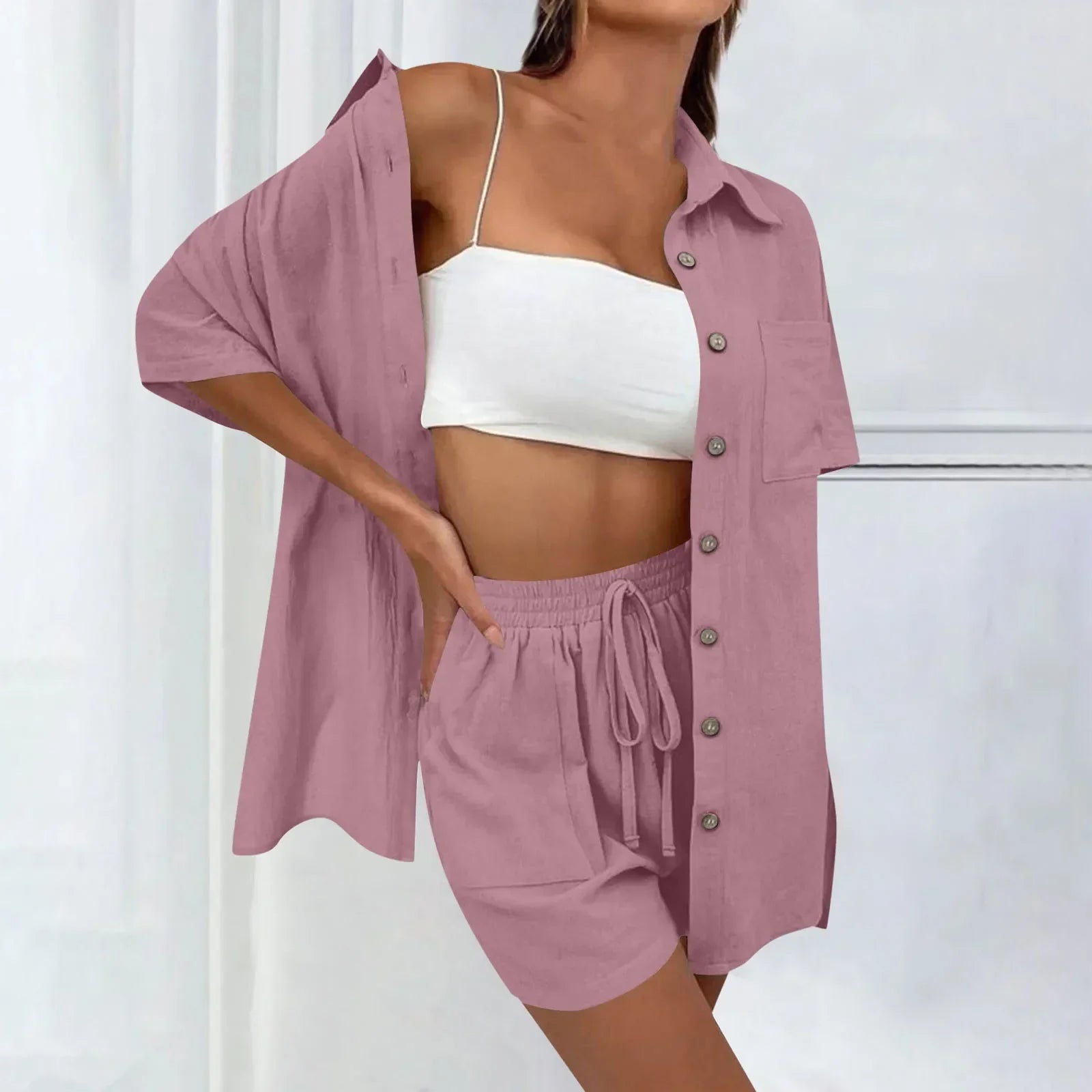 Mara | Loose Top and  Casual Shorts Set - Motheero