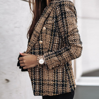 Abbey | Elegant Blazer Checked Pattern - Motheero