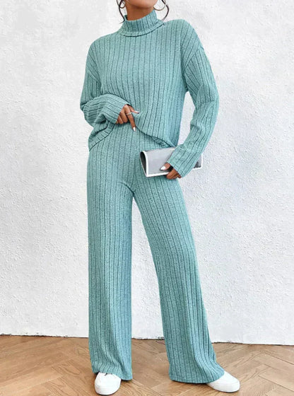 Lina | Women Knit Turtleneck Sweater and Pants Outfit Set