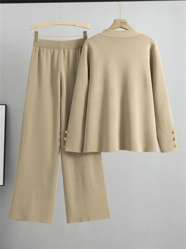 Mira | Elegant Knitted Set Cardigan Trousers