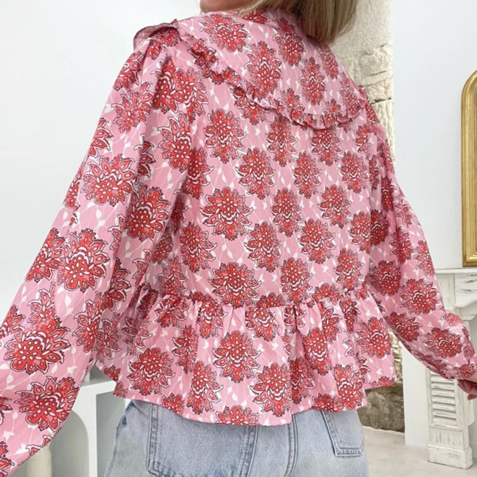 Lila | Floral Long-Sleeve Blouse - Motheero