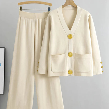 Mira | Elegant Knitted Set Cardigan Trousers