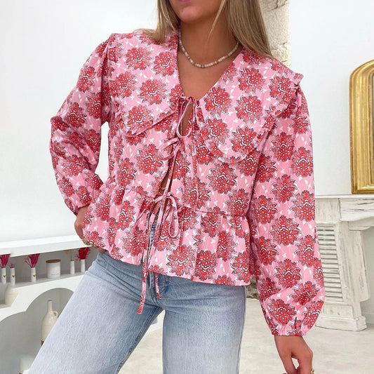 Lila | Floral Long-Sleeve Blouse - Motheero