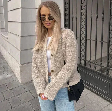 Mara | Women Teddy Button Cardigan