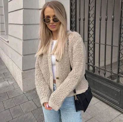 Mara | Women Teddy Button Cardigan