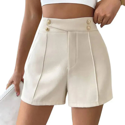 Fiona | High‑Waist Vintage Button Shorts