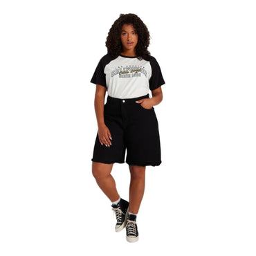 Zarina | Plus Sized High-Waisted Denim Shorts - Motheero