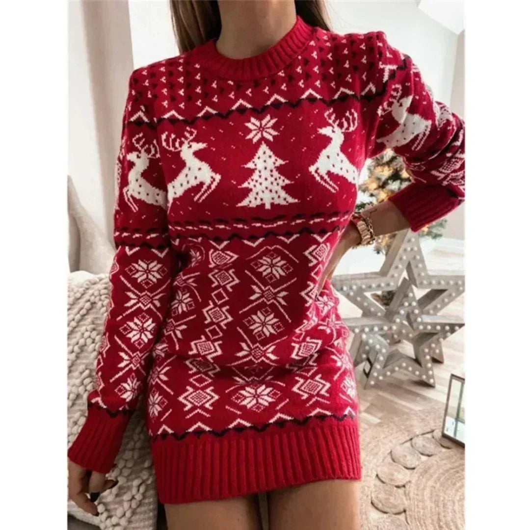 Cristy | Cozy Winter Shift Dress - Motheero