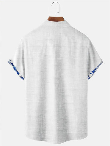 Dorian | Elegant Linen with Floral Details Shirt