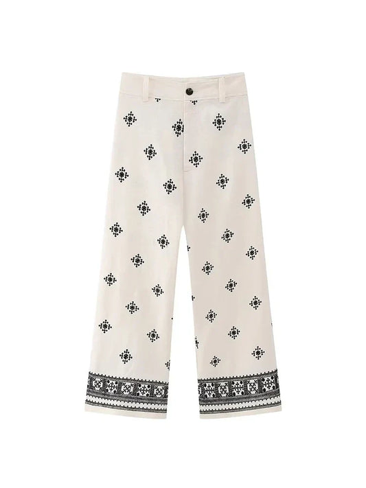 Marisol | Vintage Boho Embroidered Trousers