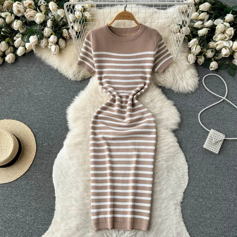 Solea | Striped Knit Dress - Motheero