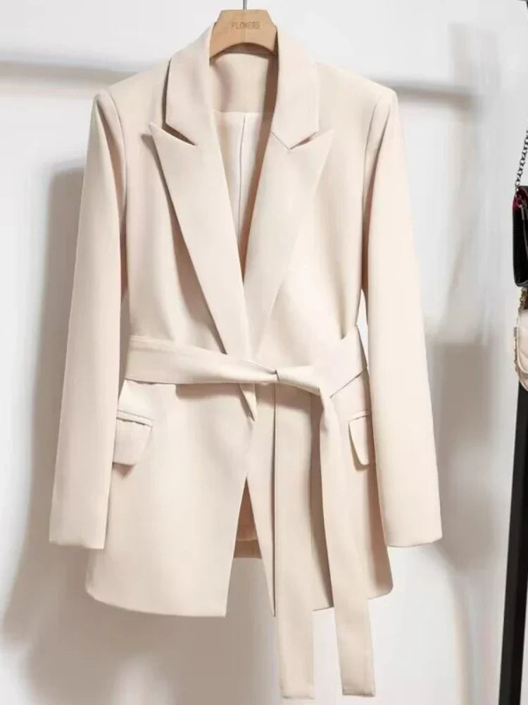 Grace | Belted Elegant Blazer - Motheero