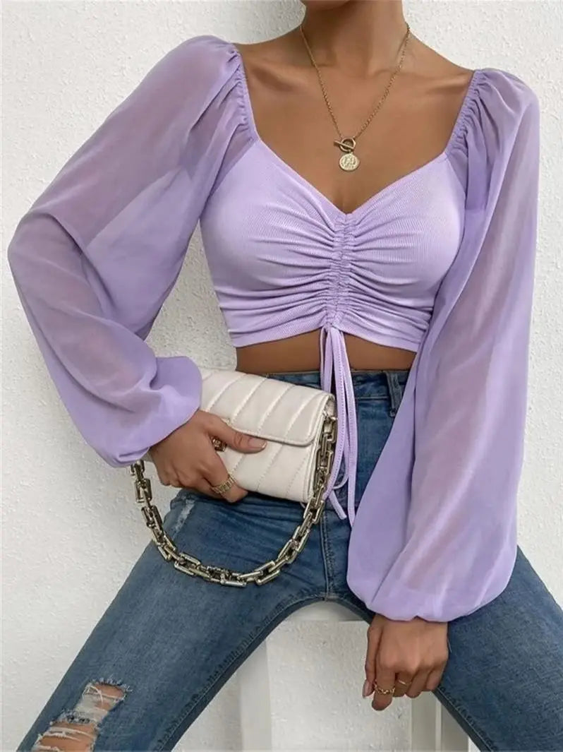 Celeste | Elegant Long‑Sleeve Spring Blouse - Motheero