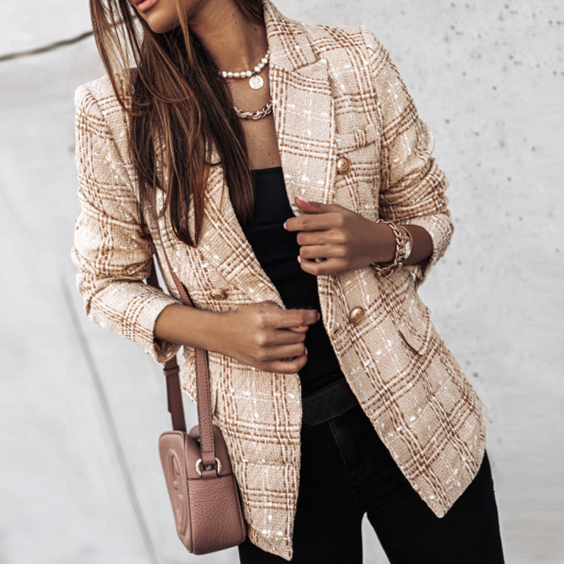 Abbey | Elegant Blazer Checked Pattern - Motheero