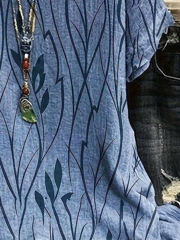 Nadia | Leaf Print Blouse - Motheero