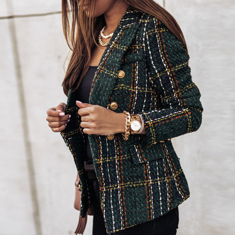 Abbey | Elegant Blazer Checked Pattern - Motheero