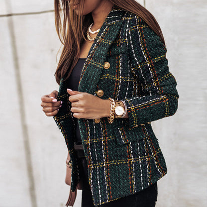 Abbey | Elegant Blazer Checked Pattern - Motheero